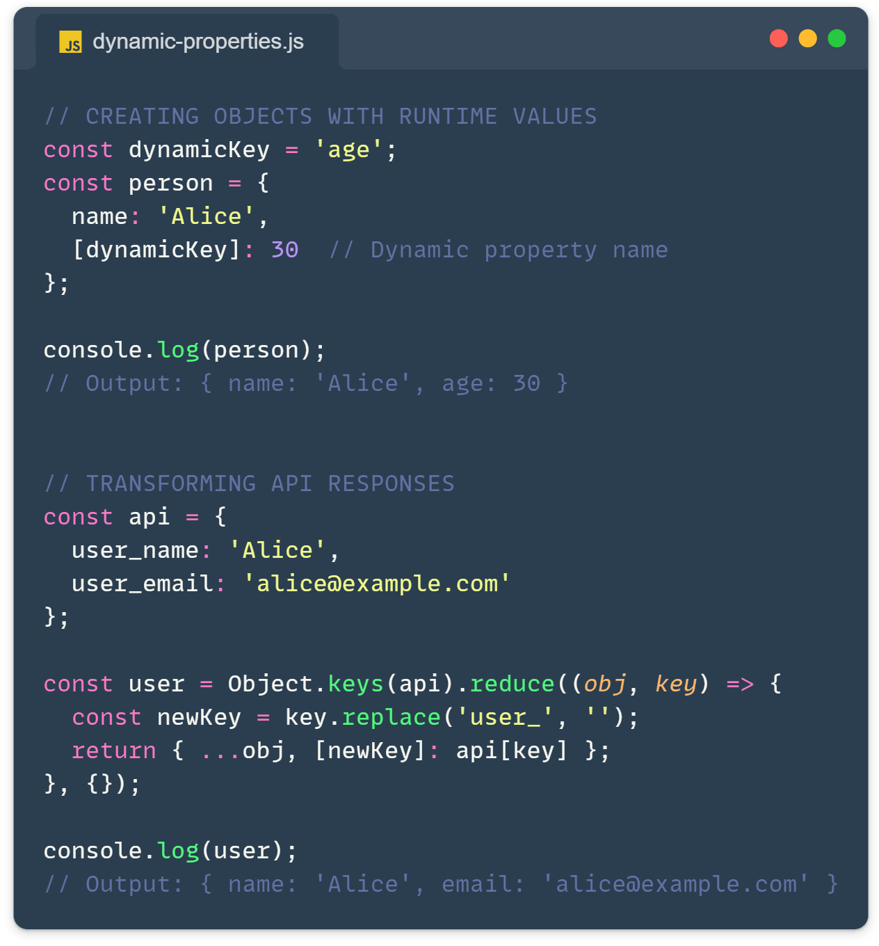 JavaScript Dynamic Property Names