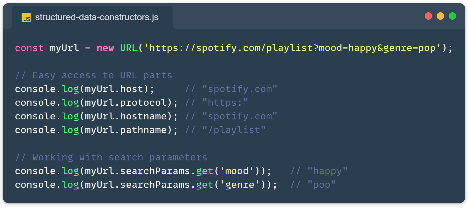 Javascript structured data constructors front-end tips